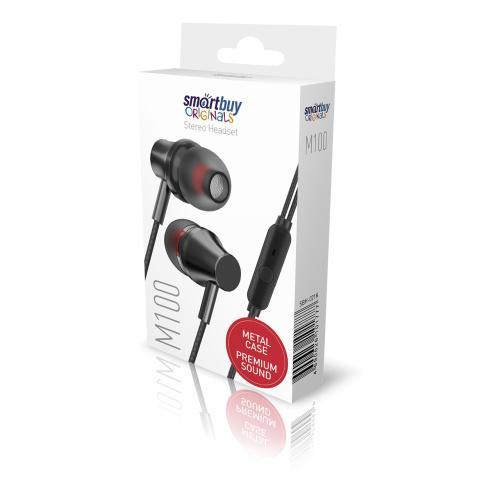 Гарнитура SmartBuy M100 (c микрофоном) черный Гарнитура SmartBuy M100 (c микрофоном) черный