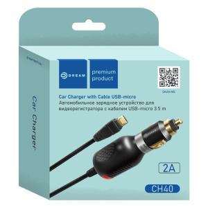 АЗУ DREAM CH40 2A (microUSB, 3.5M) черный (123131) фото 2 АЗУ DREAM CH40 2A (microUSB, 3.5M) черный (123131) фото 2