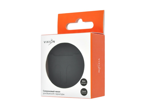 Чехол силиконовый для AirPods (черный) (VIXION) Чехол силиконовый для AirPods (черный) (VIXION)