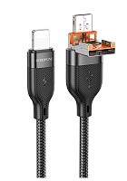USB кабель Type-C - Lighting 1.2m Borofone BU45, 2.4A, PD 27Вт, цвет: чёрный