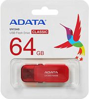 Носитель информации 64Gb, USB2.0 A-DATA UV240 (AUV240-64G-RRD) красный