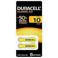 Элемент питания DURACELL ZA10 6BL (для слуховых аппаратов) 1ШТ