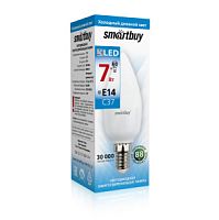 Лампа светодиодная Свеча (C37) 7Вт E14 6000K SmartBuy (C37-07-6000-E14\SBL-C37-07-60K-E14)