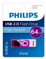 Носитель информации 64Gb, USB2.0 PHILIPS VIVID2.0 (FM64FD05P/97)