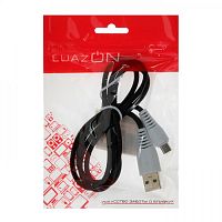 USB кабель micro USB 1.0м LuazON черный, серые наконечники 4465917