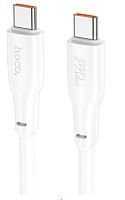 USB кабель Type-C - Type-C 1.0м HOCO X93 Force, 3.0A, PD 100Вт, цвет: белый
