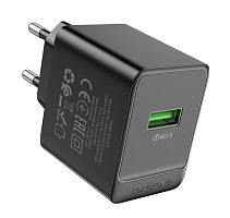 СЗУ Borofone BAS12A, Erudite, 1 USB, 18Вт, QC, FCP, AFC, цвет: чёрный