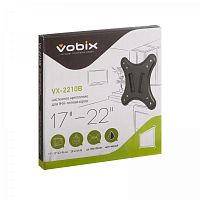 Кронштейн VOBIX VX-2210В, для ТВ, плоский фиксированный, 17"-22", 10 мм от стены, черный 3584528