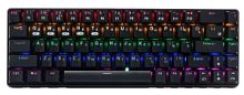 Беспроводная клавиатура механическая Gembird KBW-G500L, 68кл, Rainbow, синие свитчи, BT 5.0/радио/USB, черная