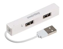 Концентратор USB 2.0 , 4 ports, Smartbuy, Белый SBHA-408-W